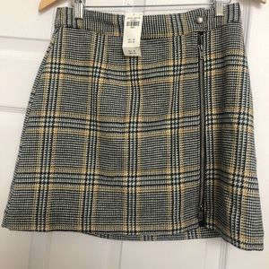Yellow Abercrombie plaid skirt